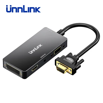 

Unnlink VGA to HDMI DVI VGA Adapter Converter with Audio FHD1080P@60Hz for Laptop Computer PC Host to Monitor Projector HDTV