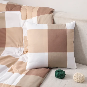 

2 in 1 cushion sofa cushion chair cushion stripe lattice cushion suitable for office staff pillow quilt