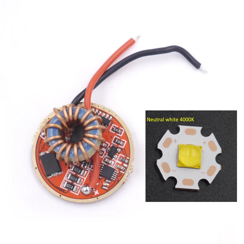 Cree XLamp XHP70 XHP70.2 6 в светодиодный драйвер 26 мм 1 Режим 5 Режим вход DC6V-15V выход 6 в 5000ма для XHP70 светодиодный фонарик DIY - Цвет: driver with 4000K