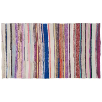 

Handmade Multicolor Vintage English Striped Rug Area Rug 156x280 Cm-5'1''X9'2''
