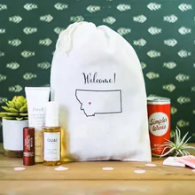 Персонализация 10 шт Свадебные приветственные пакеты, девичник вечерние сумки, государственный контур приветственные сумки, вечерние сувениры, пользовательские наборы похмелья