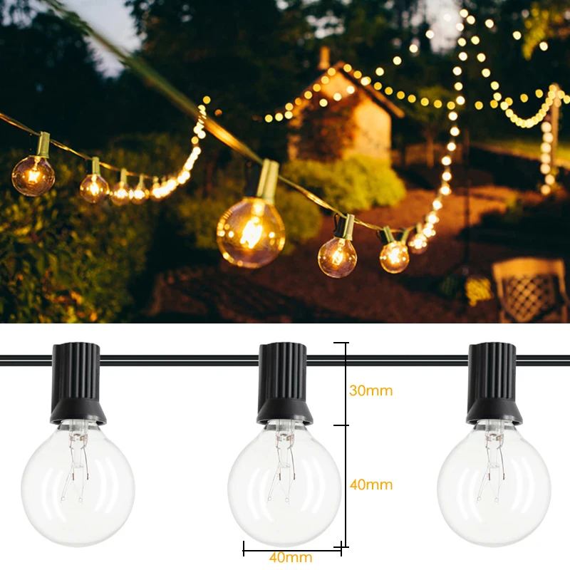 

Fairy String Light 25 Bulb E12 G40 Event Party Landscape Lamp Wedding Yard Fairy Light Fairy String 7W Xmas Decor Outdoor