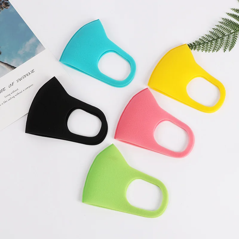 

3Pcs/Set Child Face Mask Anti-dust Solid Color Mask for Boy Girls Black Pink Mouth Masks for Kids Breathable Mouth Covers 2020