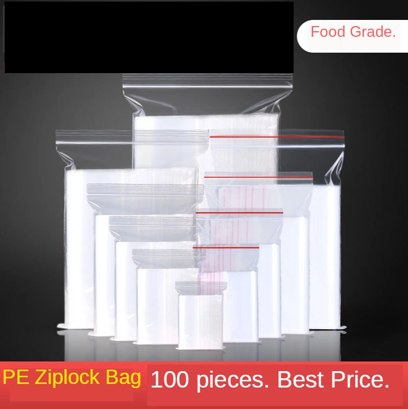 100 Pcs/lot Mini Zip Lock Bags for Packing PE Plastic Packaging Bags Plastic Zipper Bag Ziplock Bag Ziplock Drawstring Pouch