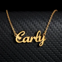 Personalized Font Name Design Custom Necklaces For Women Men Stainless Steel Gold Silver Long Chain Nameplate Pendant Necklace