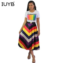 IUYB Весенние новые элегантные модные сексуальные женские шифоновые юбки женские имперские полосатые облегающие миди-голени плиссированные юбки BS1049