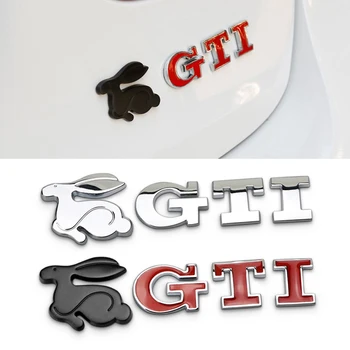 

3D Metal For GTI Running Rabbit Emblem Car Rear Trunk Badge For Volkswagen GTD CC GOLF Golf 6 MK6 Polo Stickers Accessories