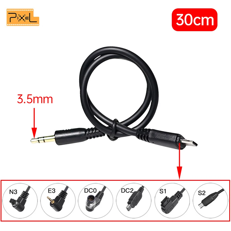 Pixel 30cm Shutter Release Remote Control Connecting DC0 DC2 N3 E3 S1 S2 Cable Canon Nikon Sony Camera TW-283 T9,camera remote shutter button,camera remote shutter release