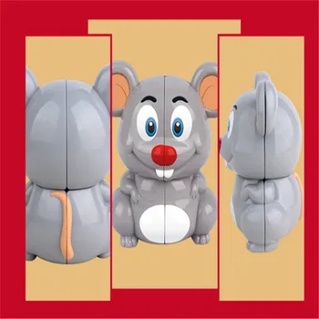 

Novel Mouse Second Order Cube High Speed Magic Puzzle Professional Animal Speed Twisty Brain Teasers Children Learnning Toys