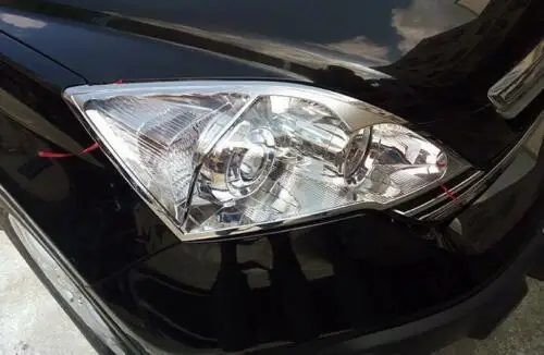 Хромированная передняя фара Крышка лампы ободок отделка 2 шт для Honda CRV 2007 2008-2011