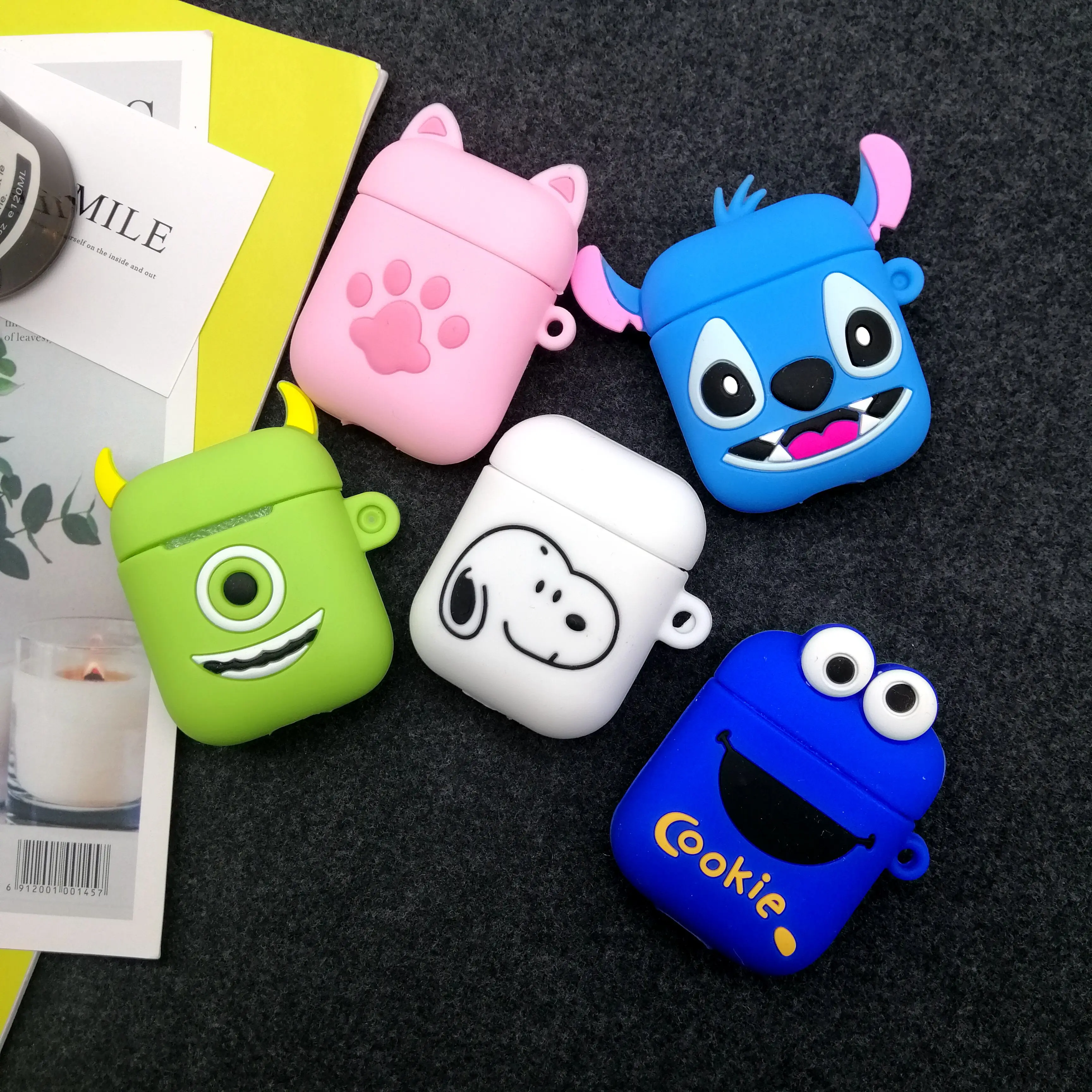 

For Airpods Case Silicone Stitch Cartoon Cover for Apple Air pods Cute Earphone Case 3D Headphone case for Earpods Accessories
