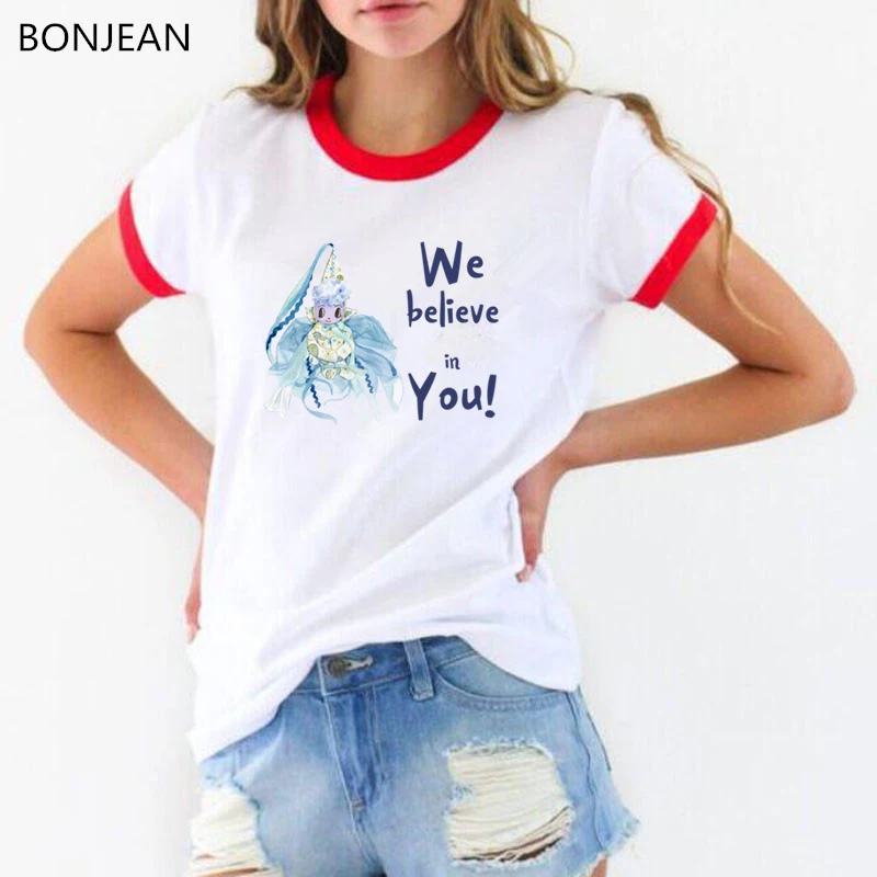 

Novelty Summer Tops For Women 2020 Tshirt Femme We Believe In You Letter Printed T-Shirt Female Voodoo Skull Design Tshirt