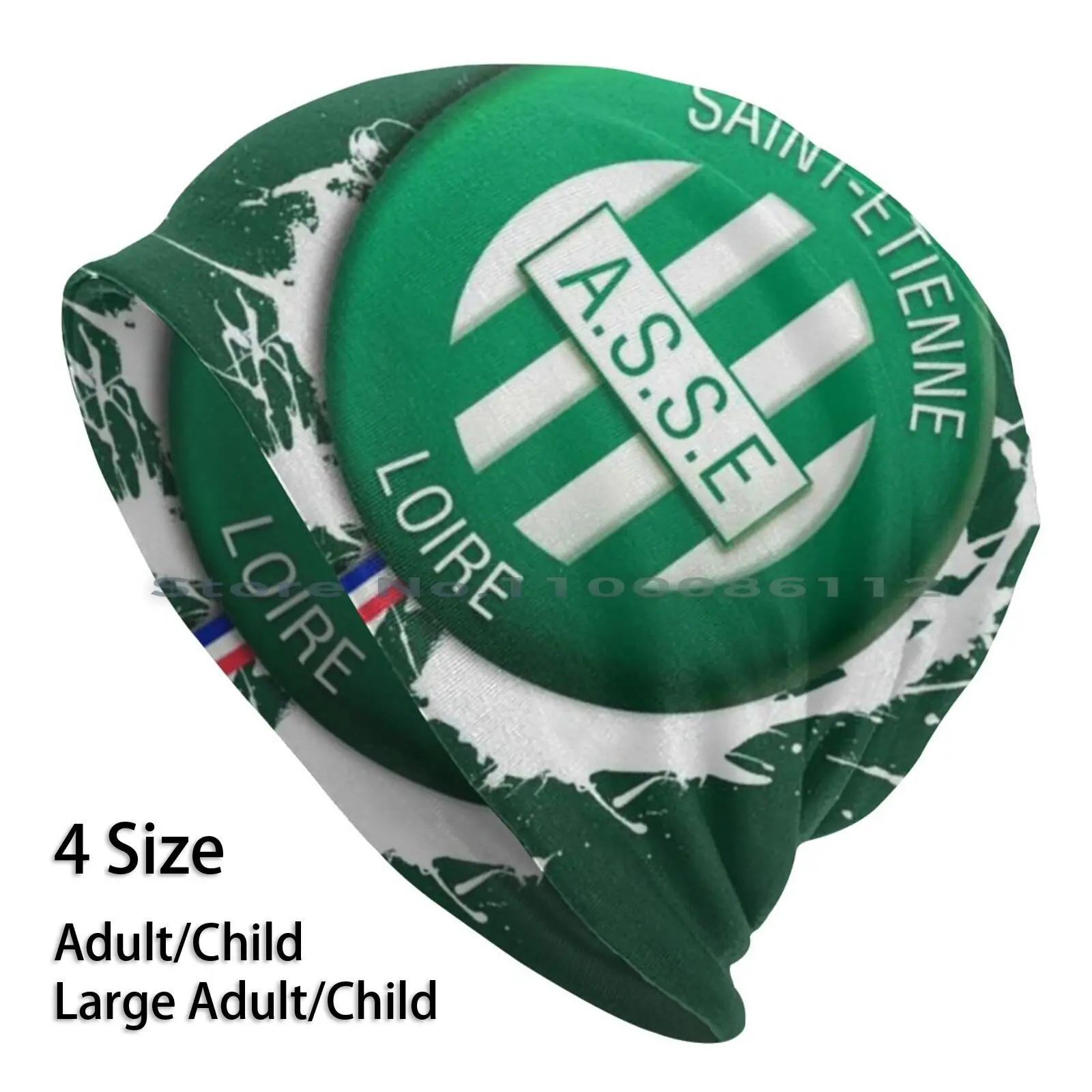 Bonnet Pompom Saint Etienne Bonnet Pompon ASSE Saint-Étienne - Taille Enfant - Officiel - Acrylique - Cadeau Supporter Bonnet Supporter Football