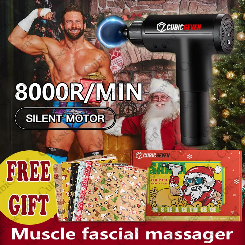 

Christmas Upgraded Version 8000r/min Santa Claus Vibration Massage Gun Santa Claus Fitness Exercise Muscle Pain Relief massager