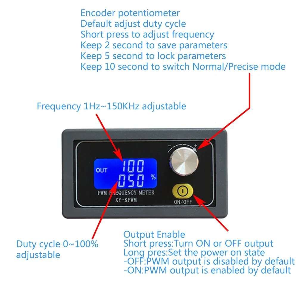 1Hz~150kHz PWM Signal Generator Pulse Frequency Adjustable Module Test Eq WF 
