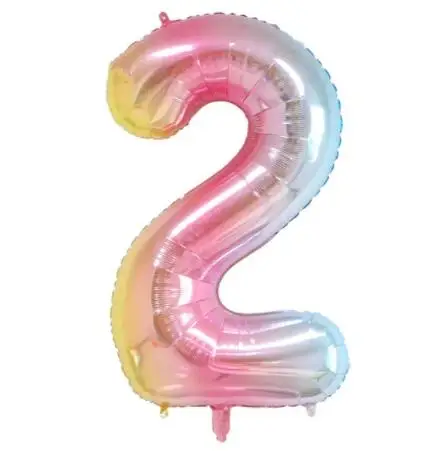 40 дюймов красный Радужный градиентный номер 1 2 3 4 5 цифр гелиевые фольгированные шары для детского дня рождения вечеринки свадьбы Декор шары поставка - Цвет: rainbow  number 2