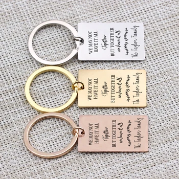 

Family Name customized keychain For Men Women New Home Baby Souvenir Key Chain Jewelry 3 Colors Bag Charm