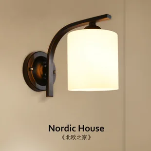 Bedroom Wall Lamp Creative Living Room Wall Lamp American Simple Restaurant Wall Lamp Modern Hotel LED Bedside Wall Lamp