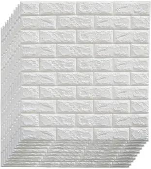 

3D Brick Wall Stickers PE Foam Self-Adhesive Wallpaper Peel and Stick 3D Art Wall Panels for Living Room Bedroom Background Wall