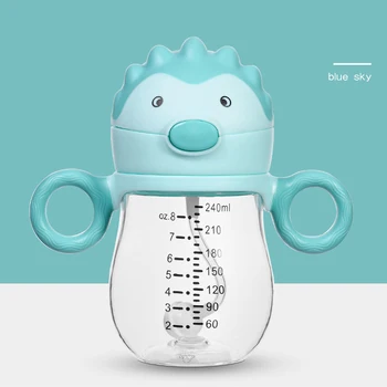

Cartoon baby kettle tritan material children learn to drink cup with handle 240 ml