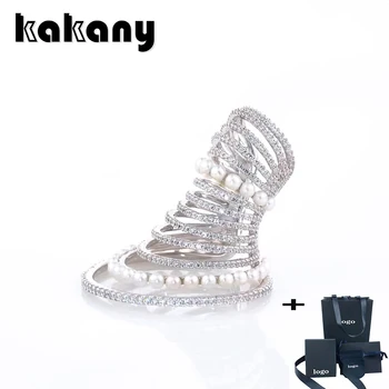 

Kakany March New Fashion Single Exaggerated European And American Multi-circle Pierced Ear Clips Niche Design Pearl Earrings