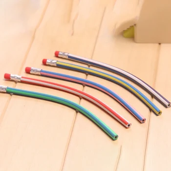 

10Pcs Colorful Flexible Soft Pencil With Eraser Stationery Student Colored Pencils School Office Supplies