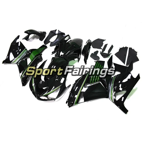 Цвета: черный, зеленый, линии Обтекатели для Kawasaki ZX14R 2006 2007 2008 2009 2010 2011 2012 2013 тела работы ABS Пластик Панель