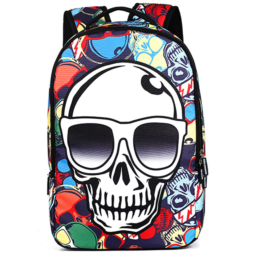 

High Capacity Brand New Design Skeleton Backpack for High Middle School University Student Bookbag Travel Back Bag Leisure Style