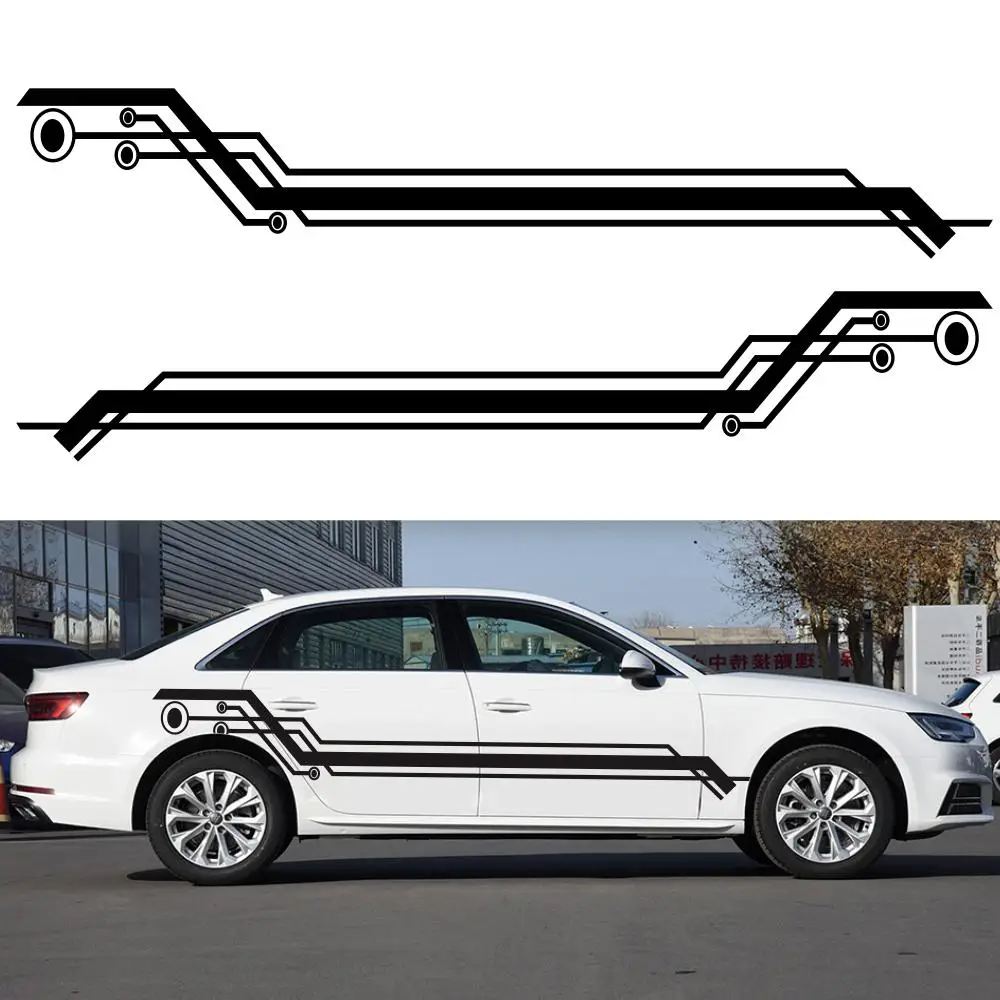 Автомобильная наклейка гоночная полоса боковая юбка украшение для audi a3 ford focus 2