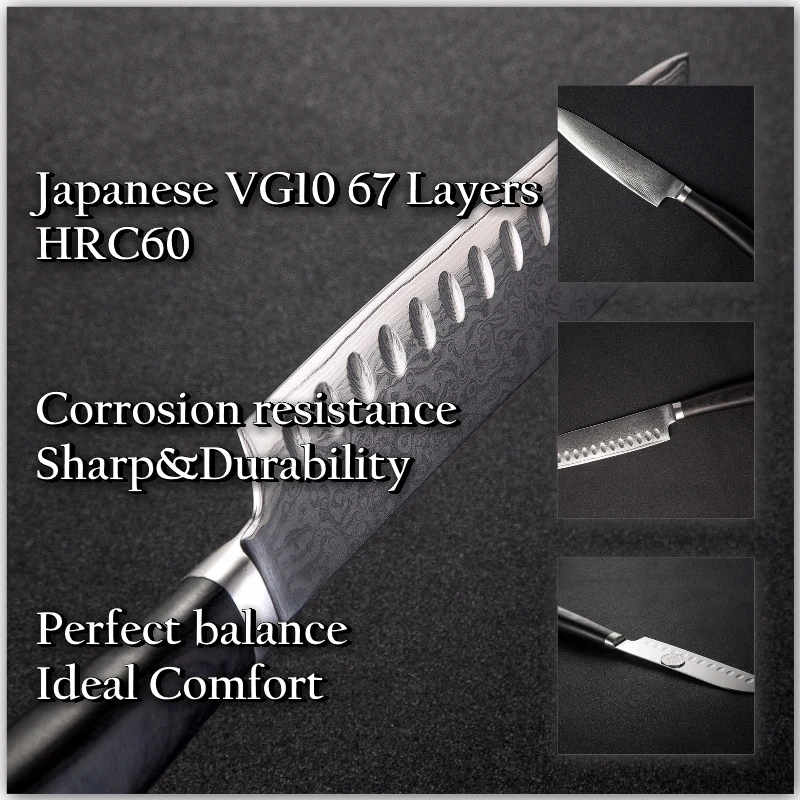 GRANDSHARP набор ножей из дамасской стали 2 шт. шеф-повара кухонные ножи santoku vg10 японский Дамасская сталь ножей шеф-повара Пособия по кулинарии инструменты