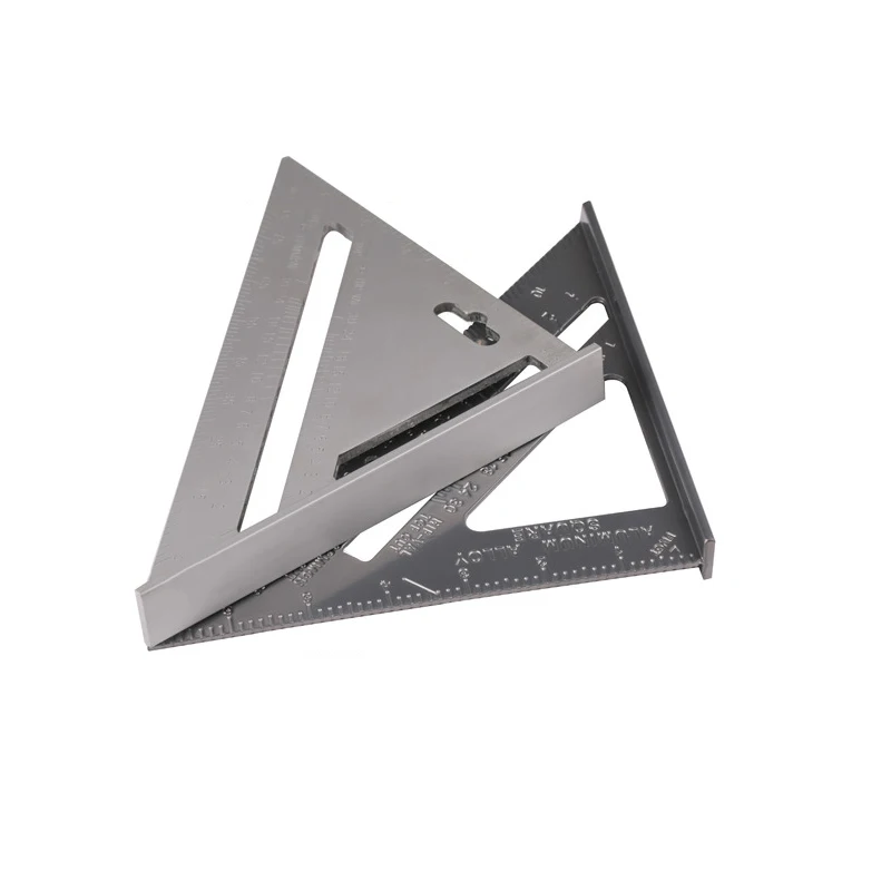 

7Inch Aluminium Alloy/Cast aluminum Triangle Ruler Metric Triangle Angle Protractor Measurement Tool Woodworking Measuring ruler