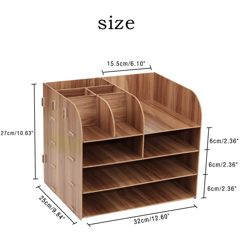 Деревянный стол органайзер офисное бюро деревянная подставка для ручек Сортировщик с ящиком Органайзер ручка карандаш Органайзер