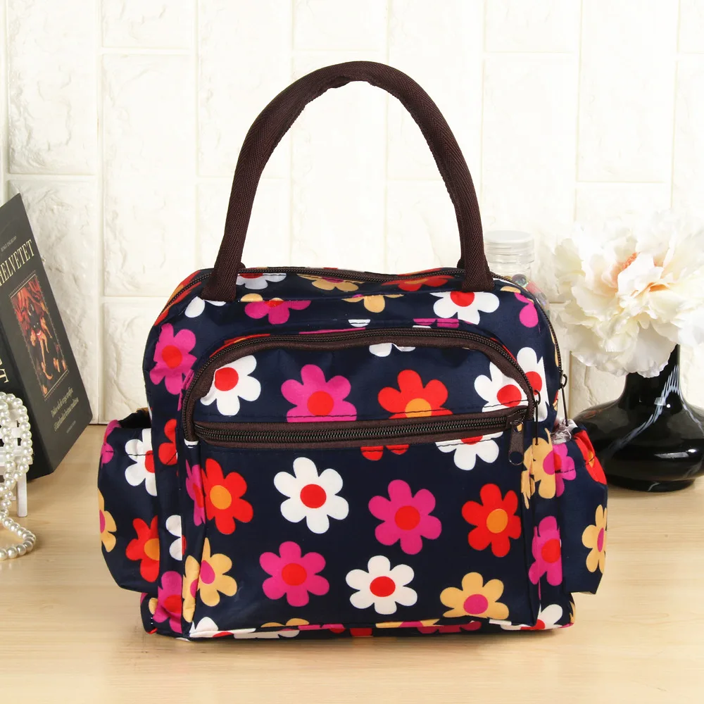 

Women's Bento Box Bag Diaper Bag Lunch Box Bag Multi-pockets Canvas Handbag a Generation of Fat Thermal Bag