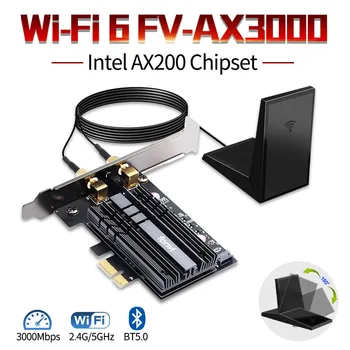 

Desktop Dual Band 2400Mbpss Wireless Adapter Wi-fi 6 AX200 Wifi Network Card Bluetooth 5.0 802.11ax/ac Wireless PCI-E AX200NGW