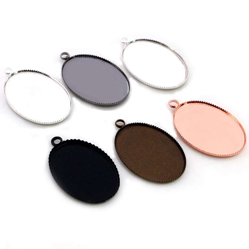 jewelry components wholesale 10pcs 18x25mm High Quality 6 Colors Plated Copper Oval Tooth Cabochon Base Cameo Settings Cabochon Cameo Base wholesale earring components