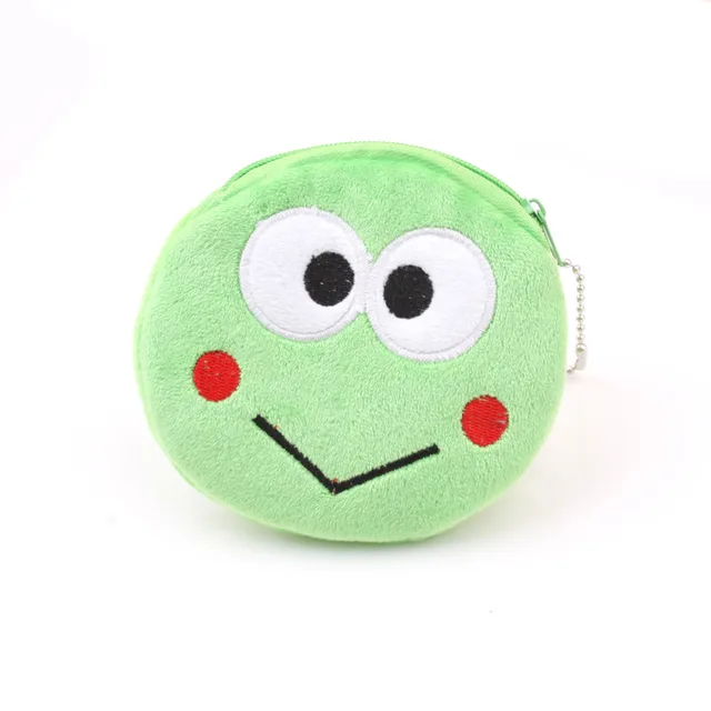 FUDEAM Soft Plush Panda Dog Rabbit Monkey Cartoon Women Coin Purse Mini Cute Zipper Girls Coin Wallet USB Cable Bag Key Wallets Frog