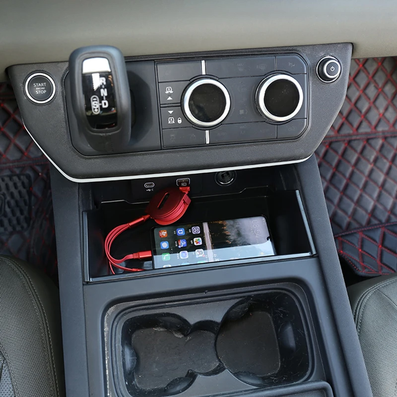 Car Styling Abs Black Car Central Storage Box Phone Box Car