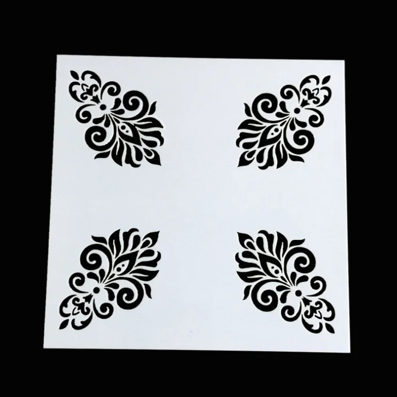 4pc stencil modelo de pintura de parede diy scrapbook diário coloração gravação álbum decoração escritório material escolar reutilizável