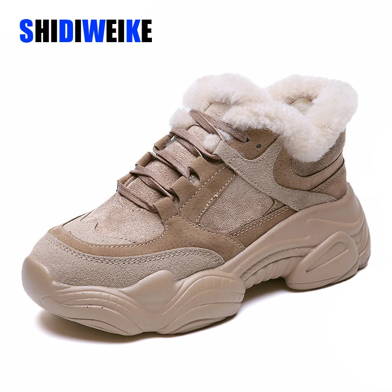 

winter women warm snow boots women platform wedges boots women winter shoes female ankle boots for women laces up shoes g961