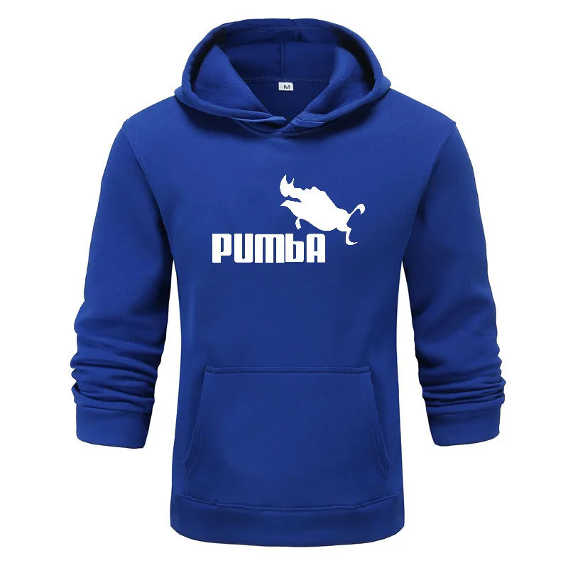 Брендовый спортивный костюм Pumba, Мужские Термо спортивные комплекты, флисовая плотная толстовка с капюшоном+ штаны, спортивный костюм, повседневные толстовки, спортивный костюм - Цвет: BL-WY