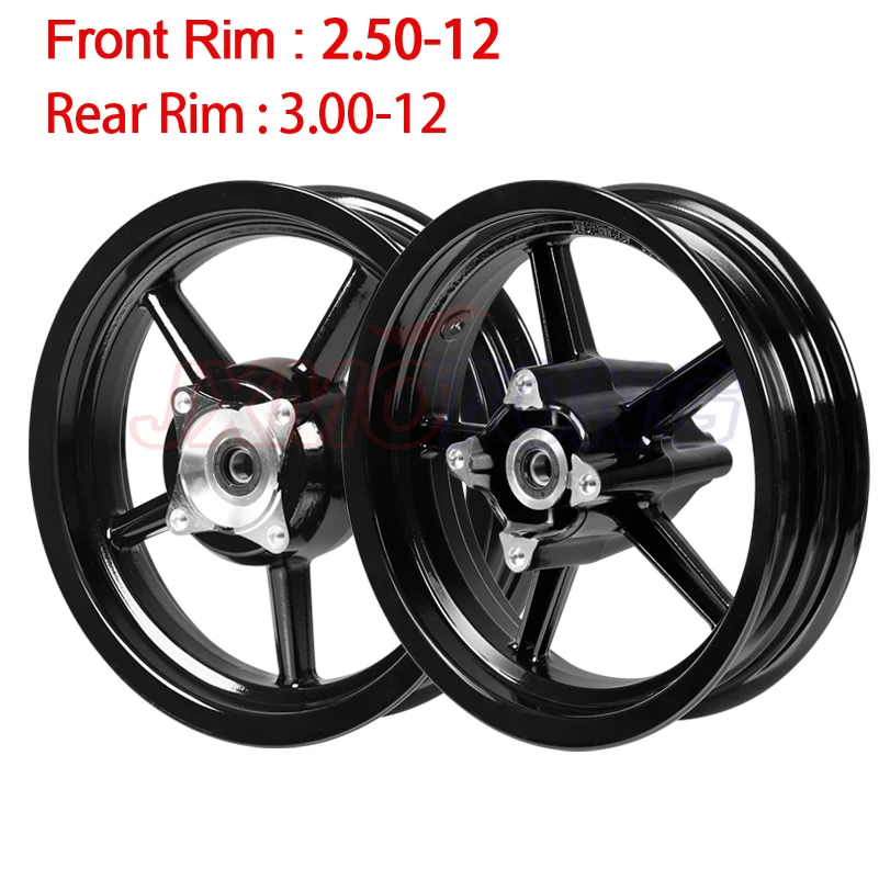 

12inch Front 2.50-12 and Rear 3.00-12 4 fitting hole Rims Refitting for Dirt bike Pit Bike Vacuum Wheel
