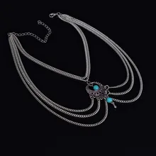 Sl082 AliExpress поставки товаров прямые поставки Европа и Америка большой бренд Ретро Национальный Ветер полые Бирюзовый воды Dropl