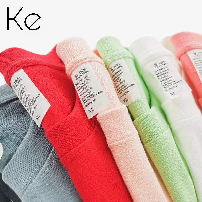 

Тяжелая хлопковая Футболка KE634 260 г, 26 цветов, с коротким рукавом, Однотонная рубашка с круглым вырезом и рукавом до локтя, футболка унисекс для мужчин и женщин