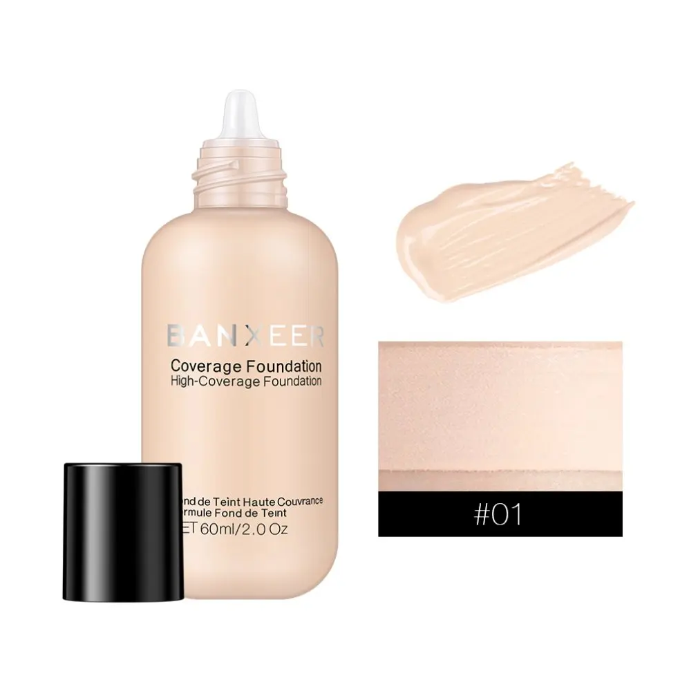 

60Ml Light and Moist Liquid Foundation Oil Control Nude Makeup Foundation Brightening And Lasting Isolation Concealer Cream