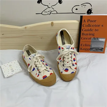 

CINESSD Canvas Shoes Woman Mixed Colors Fashion Chunky Sneakers For Women Spring 2020 Shallow Women Causal Shoes New Chaussures