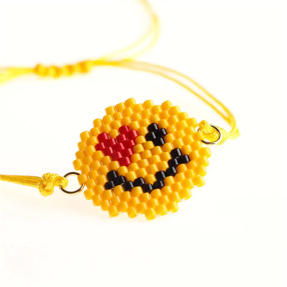 Go2boho MIYUKI браслет женский Smiley Face Pulseras Mujer Boho шикарные ювелирные изделия детские браслеты желтый Delica бусы ручной работы