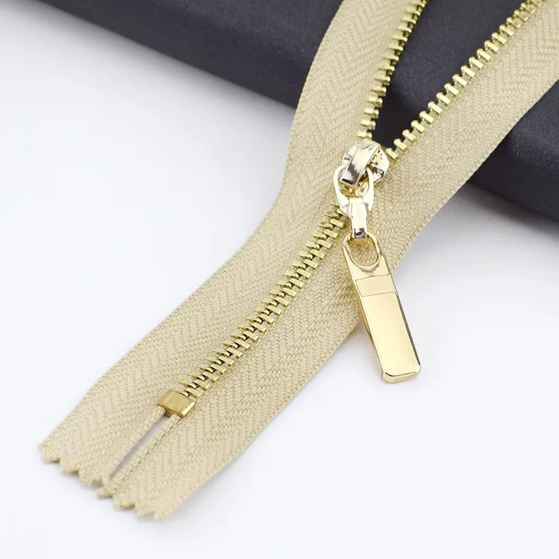 khaki gold 3 шт. Meetee 3#20 см металлическая молния Медь зуб Closeend застежка-молния одежда джинсы карман на молнии сумки кошелек Ремонтный комплект аксессуары - Цвет: khaki gold
