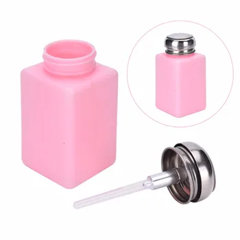 

Top Quality 200ML Empty Pump Liquid Alcohol Press Nail Polish Remover Cleaner Bottle Dispenser Refillable Container P0010