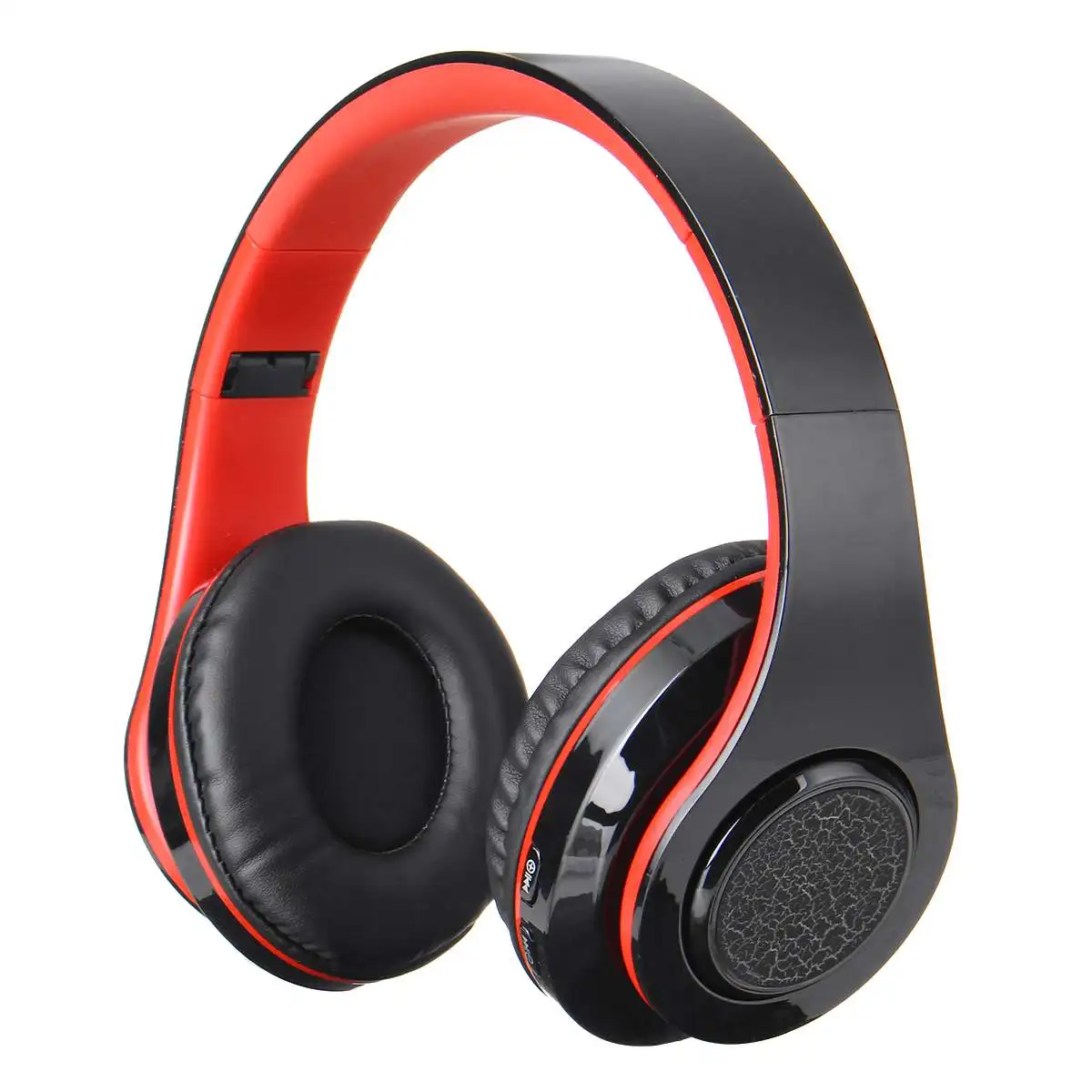 Black Red Беспроводные bluetooth 5,0 наушники светодиодный свет красочные светящиеся Складные стерео игровая гарнитура с микрофоном Поддержка TF карты - Цвет: Black Red