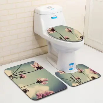 

Landscape Bathroom Carpets Set Anti-slip Toilet Rug Absorbent Shower Mat Washable Kitchen Carpet Bathroom Rugs Set Foot Pad